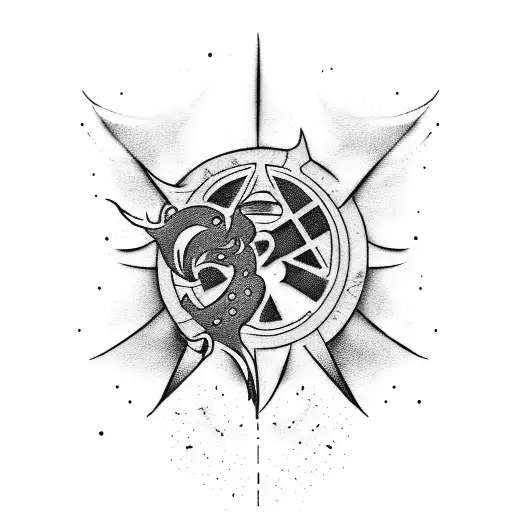 A Tattoo Combining Elements From Percy Jackson And Star Wars