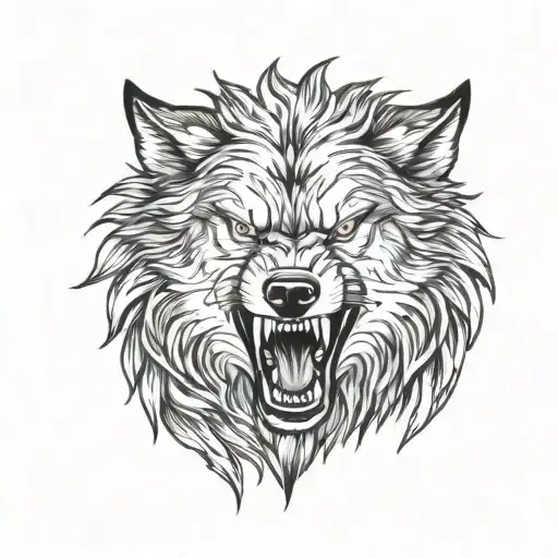 Angry Wolf Head