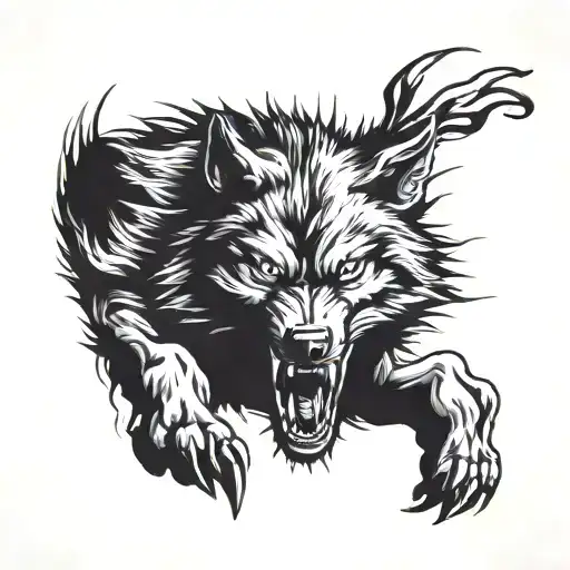 Angry Wolf Claws Emerging