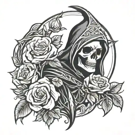 Grim Reaper With Roses