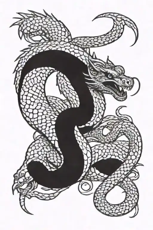 Cobra Snake With Dragon Flying