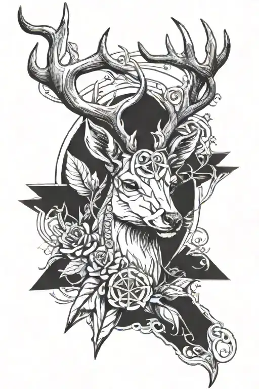 Deer Pentagram Collar Surrounded