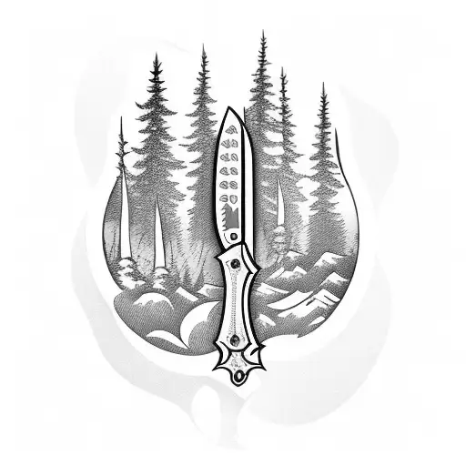 A Hunting Knife Transforming Into A Hiking Trail