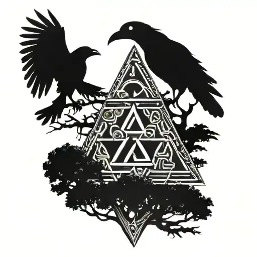 Valknut Helmet Of Horror Crows Tree Igdrasil