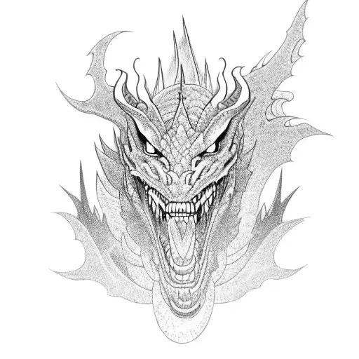 A Fierce Dragon Driving A Monster Truck