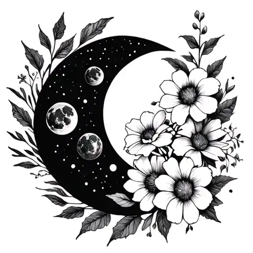 Flowers And Moon Phase