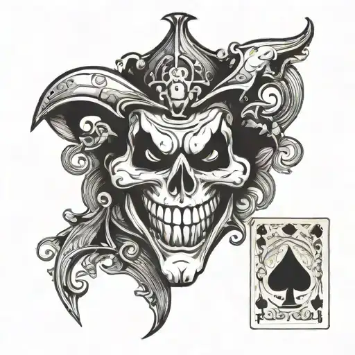 Jester Skull Get Out Of A Playing Card Joker