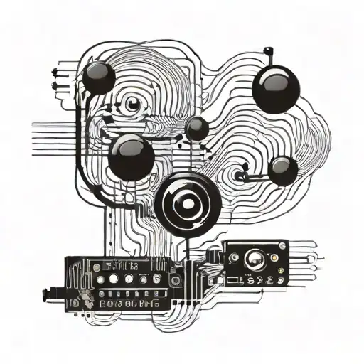 An Abstract Tattoo Of Sound Waves From A Favorite Song Intertwined With Circuit Board Patterns