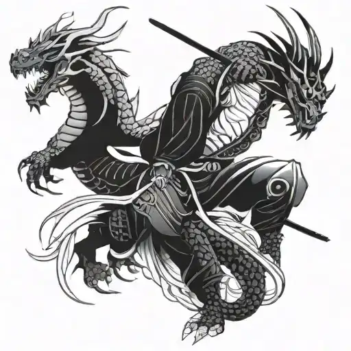 Samurai And Dragon