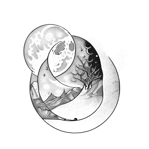 An Hourglass With A Moon Inside