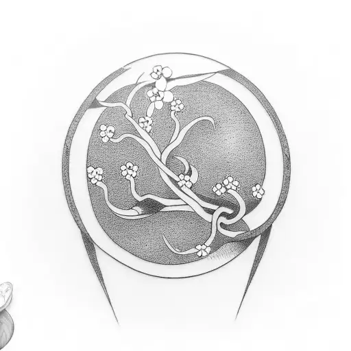 Infinity Symbol Cherry Blossom Branch