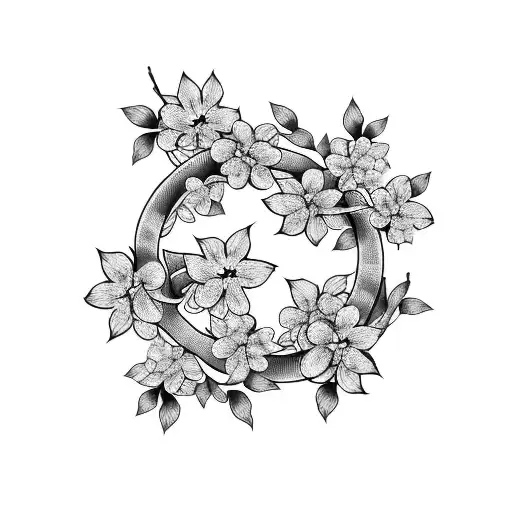 Cherry Blossom Branch Infinity Symbol
