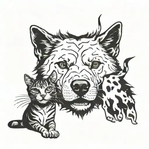 Cat Cuts Off Dog's Head