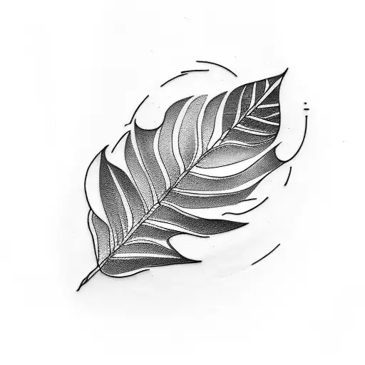 A Simple Rectangular Tattoo Featuring The Veining Of A Pothos Leaf