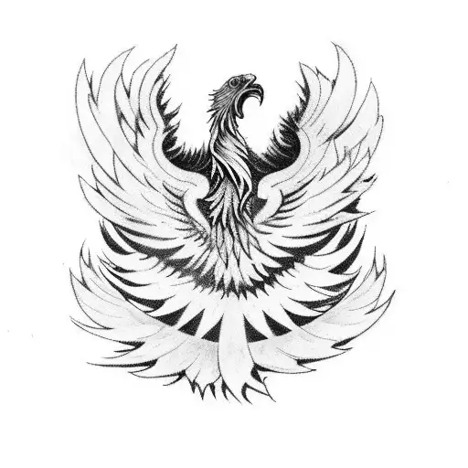 A Phoenix Rising From The Ashes With A Musical Staff In Its Beak
