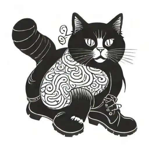 Fat Cat Wearing Boots