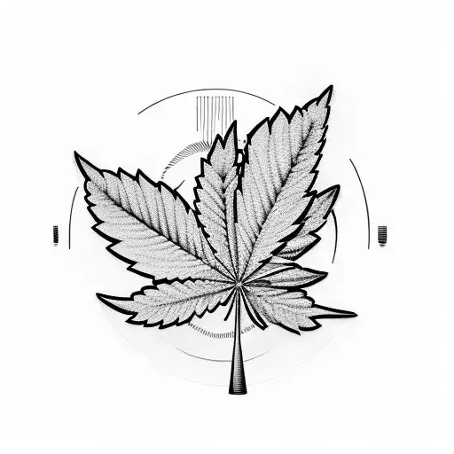 Marijuana Leaf Incorporated Into A Soundwave