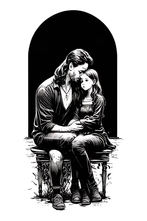 Father Daughter Sitting