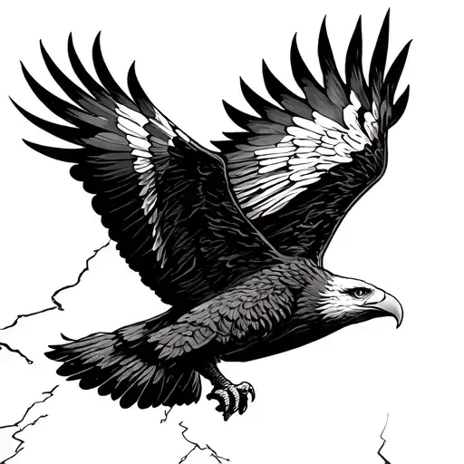 Eagle Soaring Thunder Storm