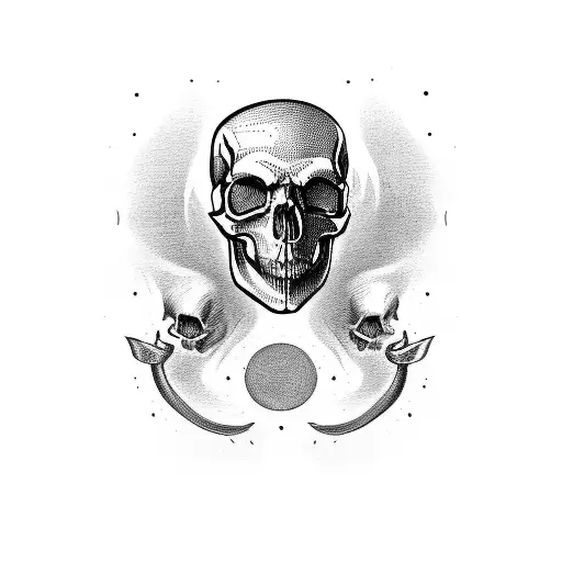 Stylized Skull Without A Jawbone