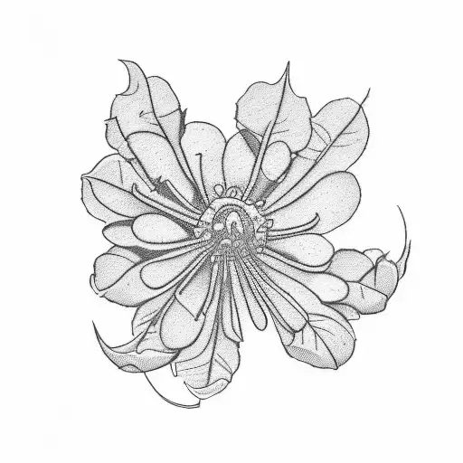 A Sketch-style Illustration Of A Murraya Paniculata Flower Blooming From A Coffee Bean