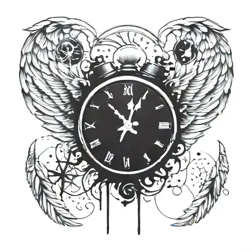 Broken Clock With Wings And A Date