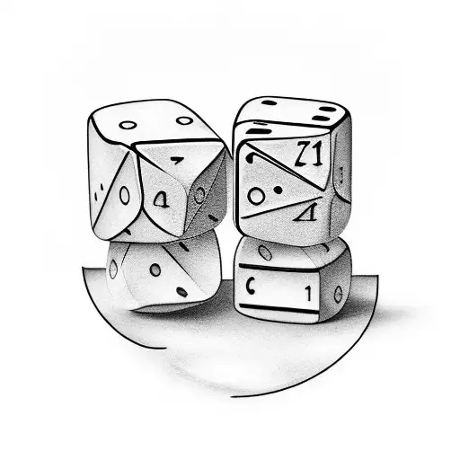 A Pair Of Dice With 4S On The Top Of Both Dice