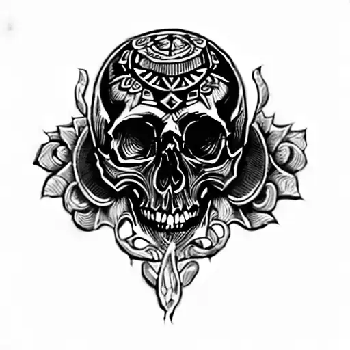 A Skull With A Bandana