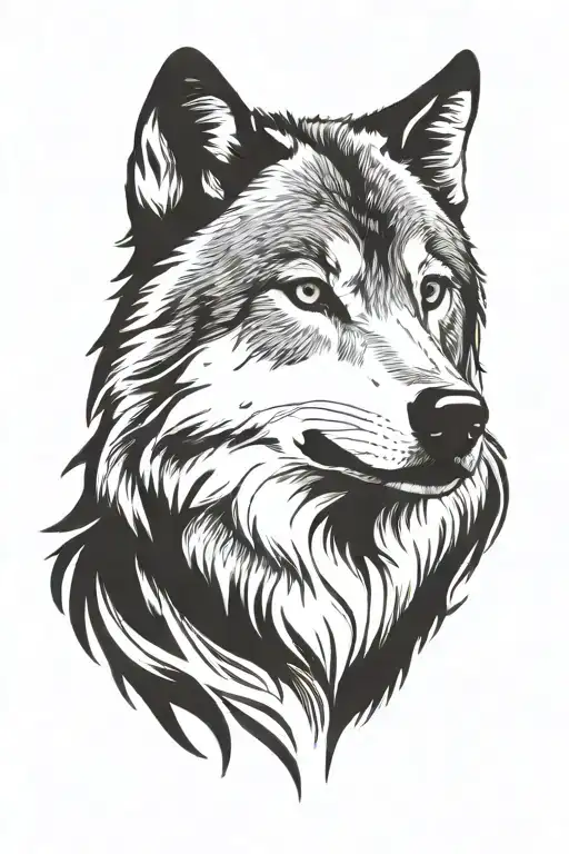 Wolf Face Tattoo Design