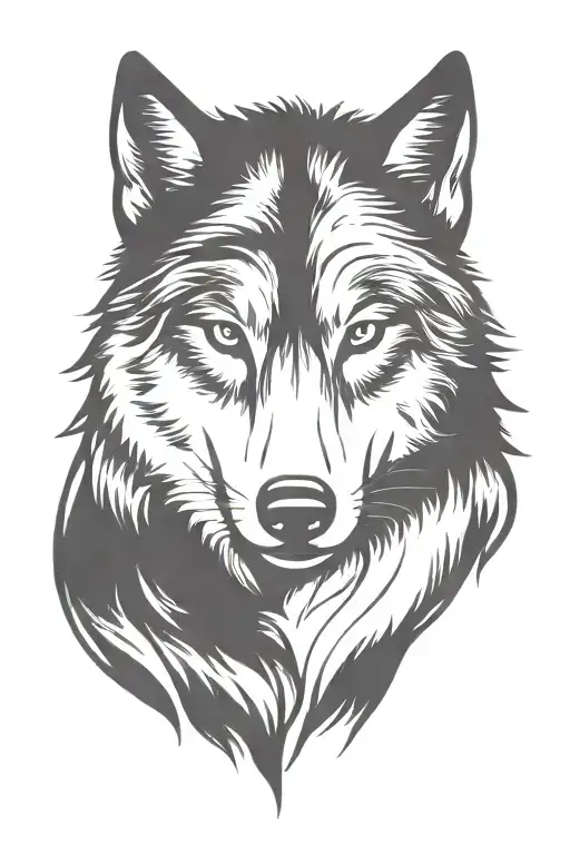 Wolf Face Tattoo Design