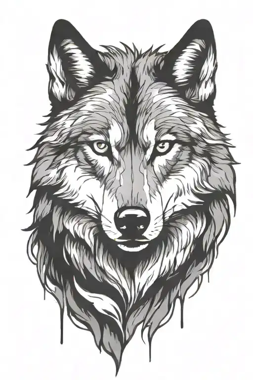 Wolf Face Tattoo Design