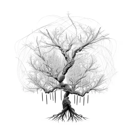 Tree Roots That Is Intertwined Like Barbed Wire