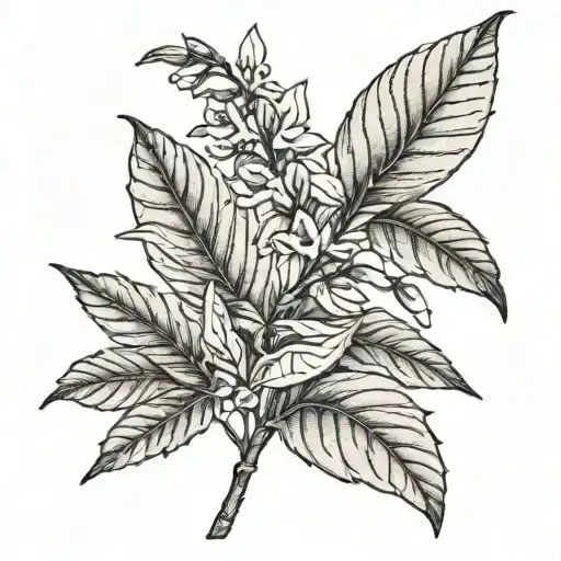 Tobacco Plant Flower With Olive Plant