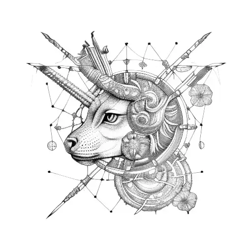 An Intricately Detailed Constellation Of Sagittarius Formed By Delicate Flowers