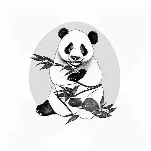 Panda Eating Bamboo
