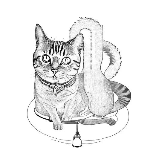 A Cat Sitting On A Giant Record Player