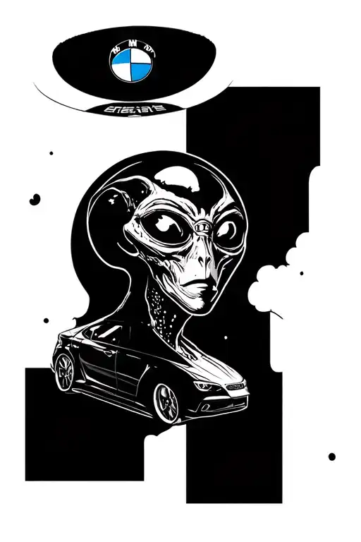 Alien Abducting Bmw Car