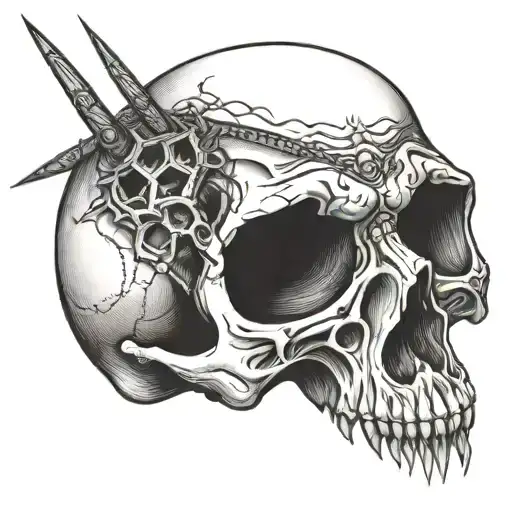 Skull With Nails In Eyes