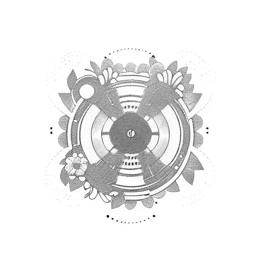 A Dj Mixing Music On A Vinyl Record Surrounded By Vibrant Flowers