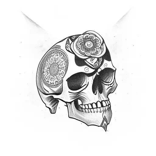 Mandala Skull Black Out