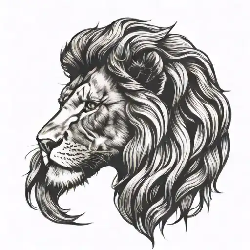 A Majestic And Nobel Lion Head With Mesmerizing Eyes