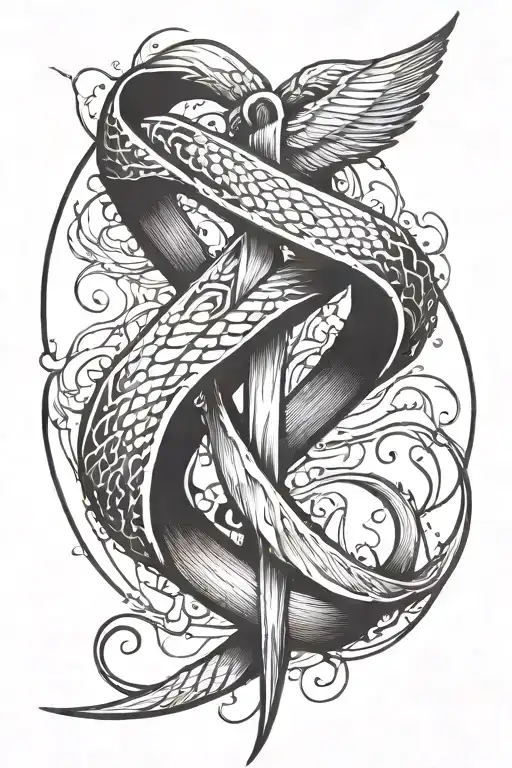 Cancer Ribbon Made By Fish Hook And Pheasant