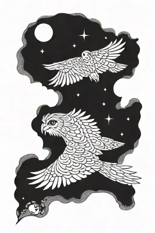 Guardian Owl Flying Towards The Sun