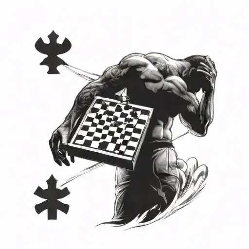 A Ufc Fighter With A Chess Board Tattooed On Their Back