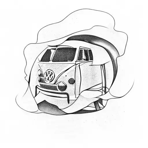 A Vw Sport Car Driving Through A Money-filled Tunnel With A Fun Quote