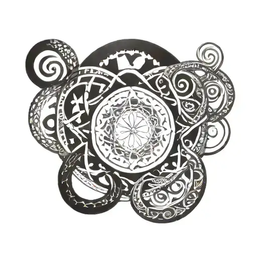 Infinity Circle Tattoo With Names Incorporated