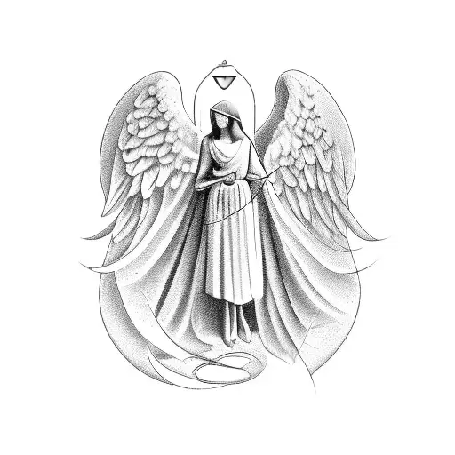 An Angel Holding An Hourglass