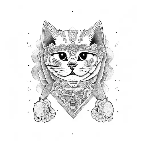 Day Of The Dead Cat Sitting On Open Book