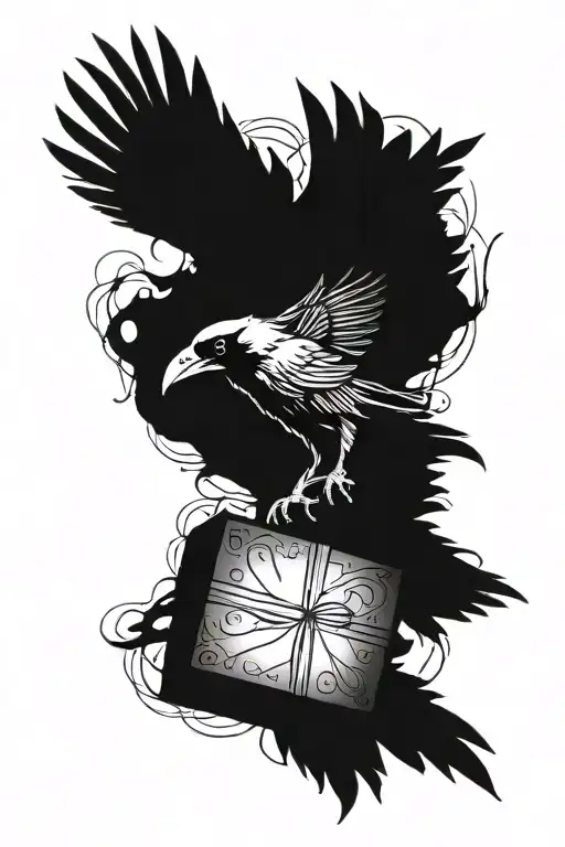 Raven Flying Box Outline