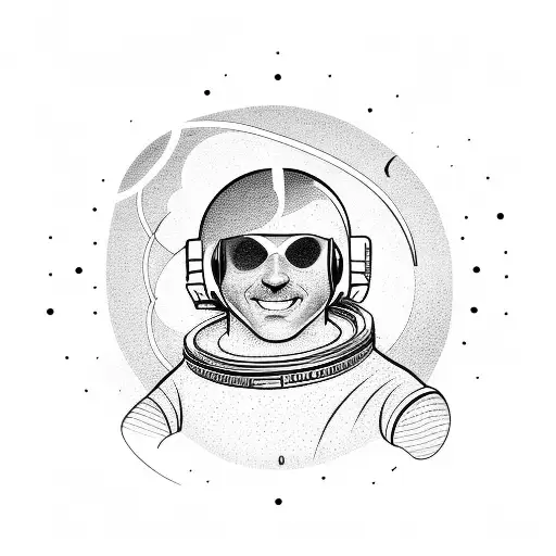 Astronaut Looking At A Distant Earth